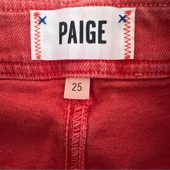 PAIGE Jeans Crop High Rise Wide Leg Raw Hem Denim Culotte Pants NELLIE Size 25 - Picture 5 of 7